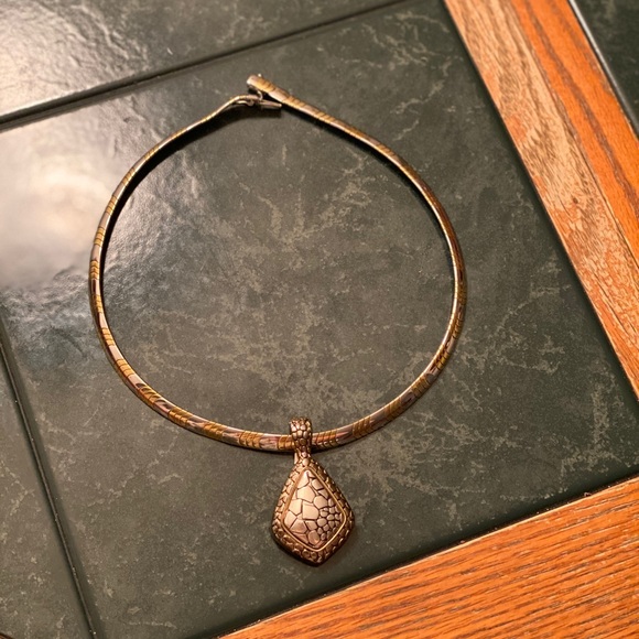 Sterling silver and Gold necklace with pendant - Picture 1 of 4